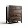 Wooden nightstand with three drawers and decorative accents 80 x 50 x 100cm